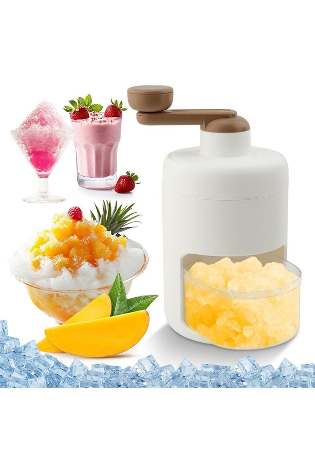 Manual Shaved Ice Shaver and Portable Snow Cone Maker,Hand Operated Crank Slushy Machine with Ice Cube Mold,Small Ice Crusher for Home and Picnic