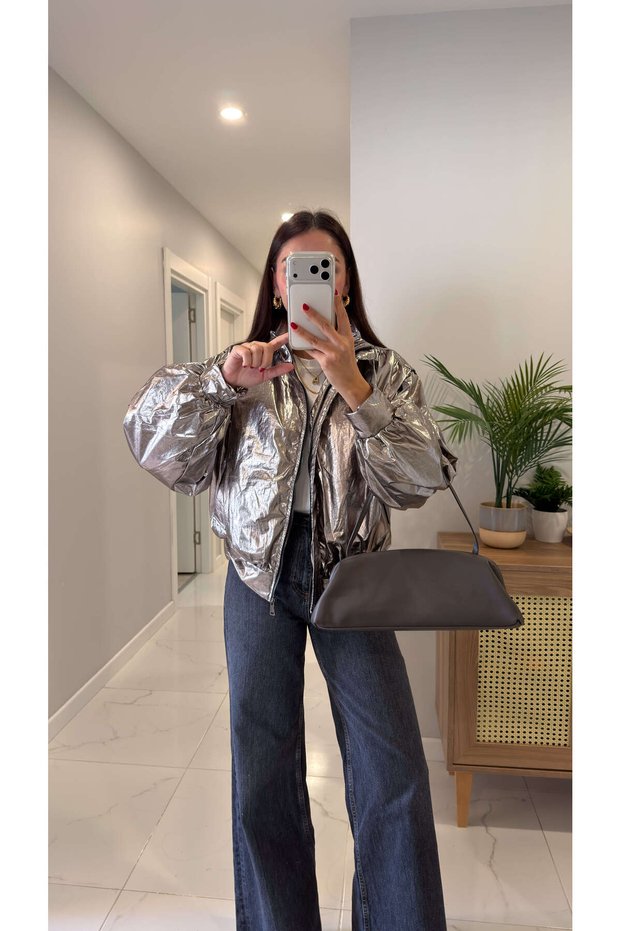 Asol Metal Shiny Quilted Jacket