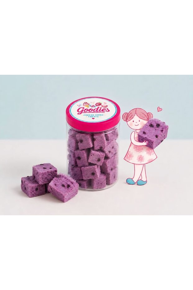 Freezedried blueberry icecream