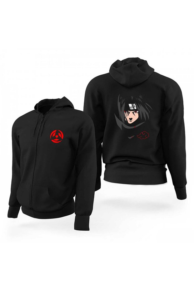 Naruto Uchiha Itachi Black Zippered Limited Edition Hooded Sweatshirt