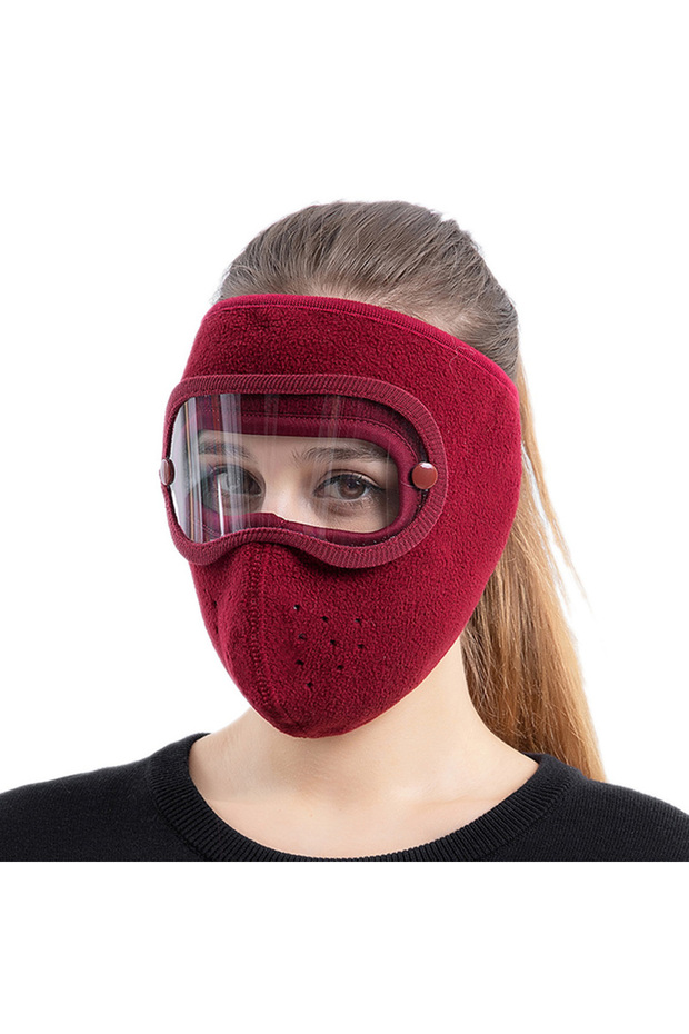 Wine red Winter Warm Face Mask Anti Dust Cycling Bicycle Mask Ski Mask for Men Women Cold Weather Ou