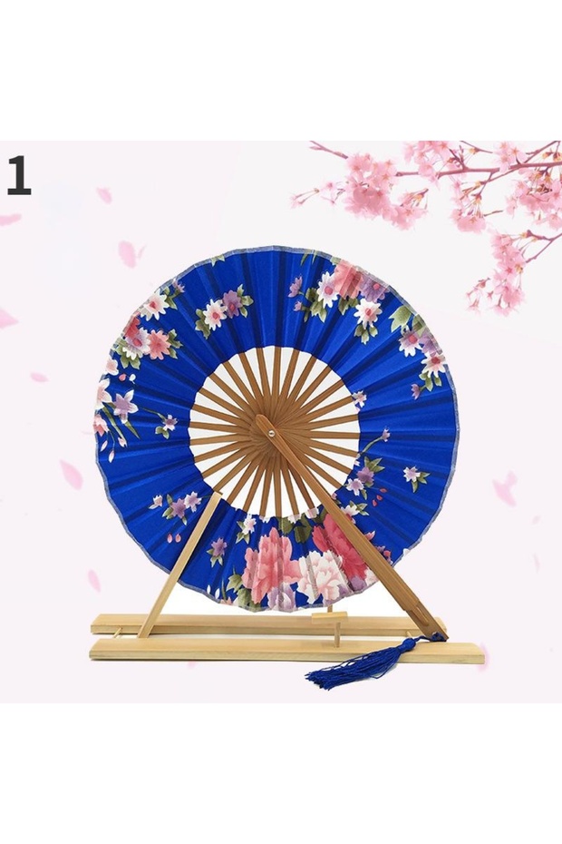 1 1PC Windmill Fan Female Gift Fan Japanese Round Fan Portable Folding Fan Lady Folding Fan