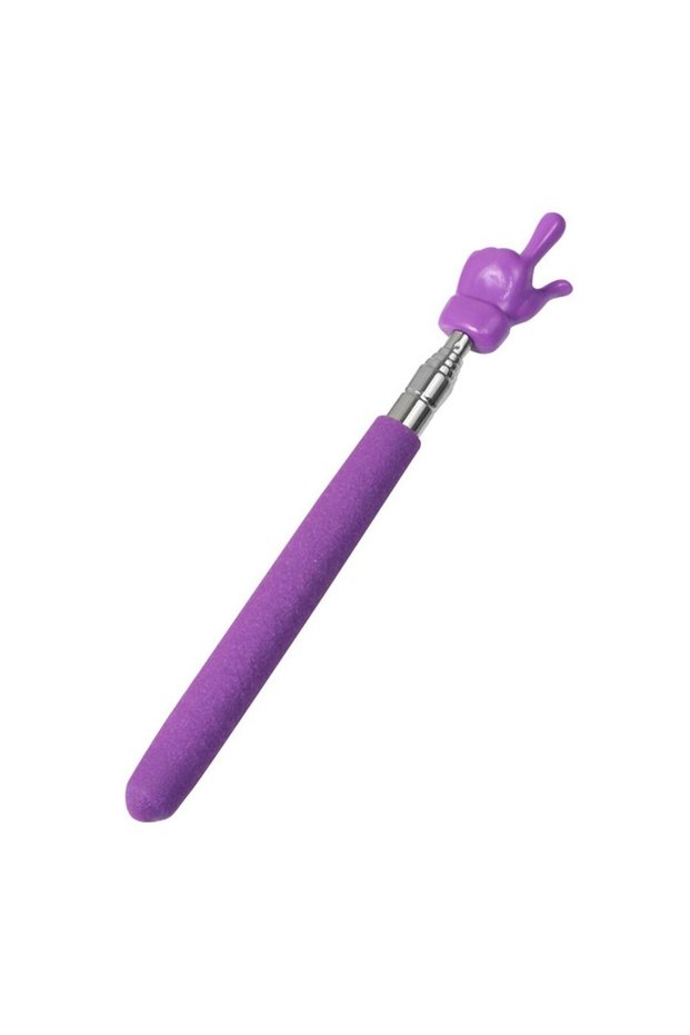 B-Purple Telescopic Teacher Pointer Stick Extendable Hand Pointer Finger Stick Presenter Whiteboard