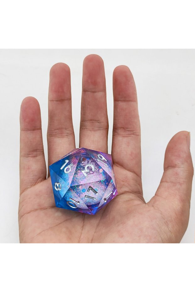 B 20-Sided Resin Quicksand Dice 35mm Liquid Core DND Dungeons & Dragons TRPG Board Game Dice D20