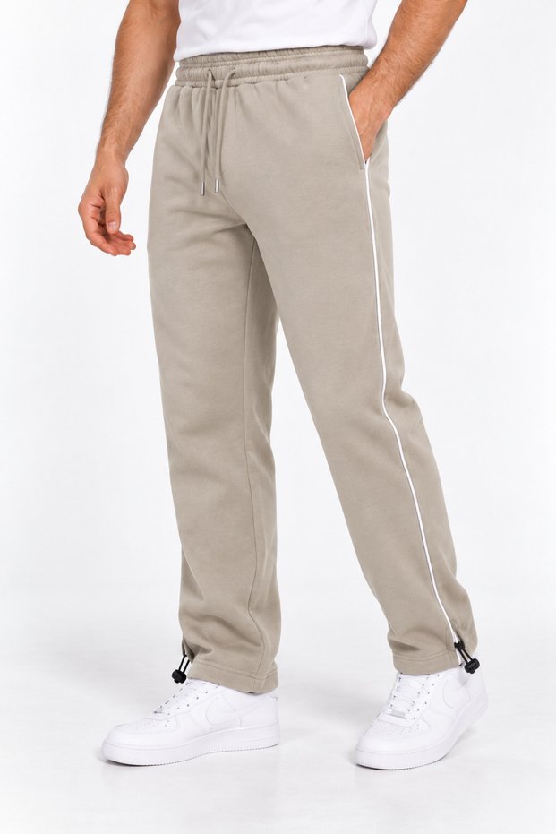 Men's Stone 3-Thread Fleece Comfortable Cut Sweatpants with Adjustable Leg Detail