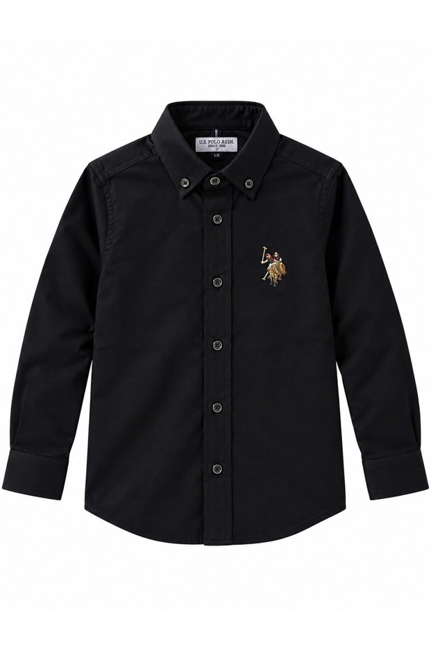 Boys' Shirt with Logo Black