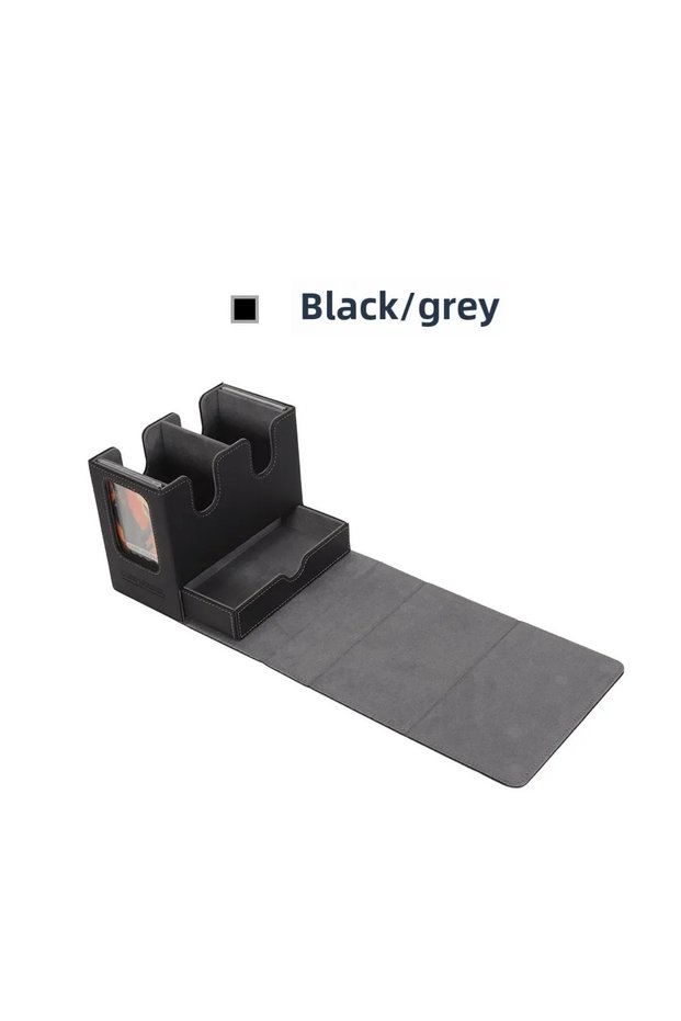Black gray 3 In1 Deck Box Sports Card Storage Box Fit 200+ Double Sleeved Card Deck Case for MTG TCG