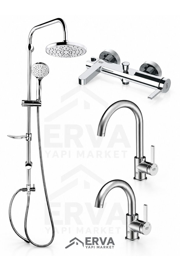 Gildo 4-Piece Faucet and Shower Set Bathroom Swivel Swan Sink Kitchen Faucet Dst19-2 Sprinkler Shower System Chrome