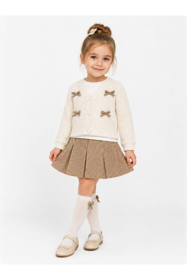 Girl's Bowknot Cardigan Set Ser-1078