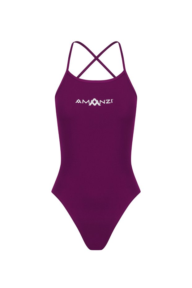Women's Training Swimsuit Tie Back Bordeaux