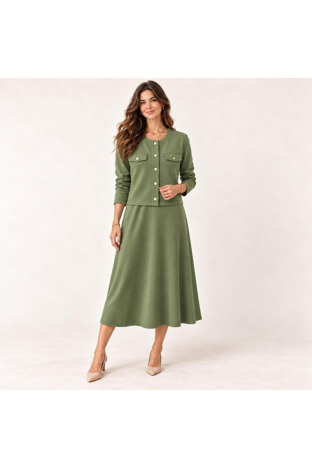 Women's Modal Snap Detail Cardigan Dress Mta271054
