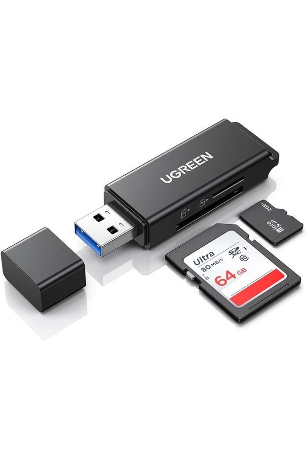 USB 3.0 SD / microSD Card Reader, Black