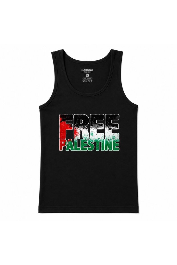 Free Palestine Freedom & Solidarity Flag Graphic Tank Top