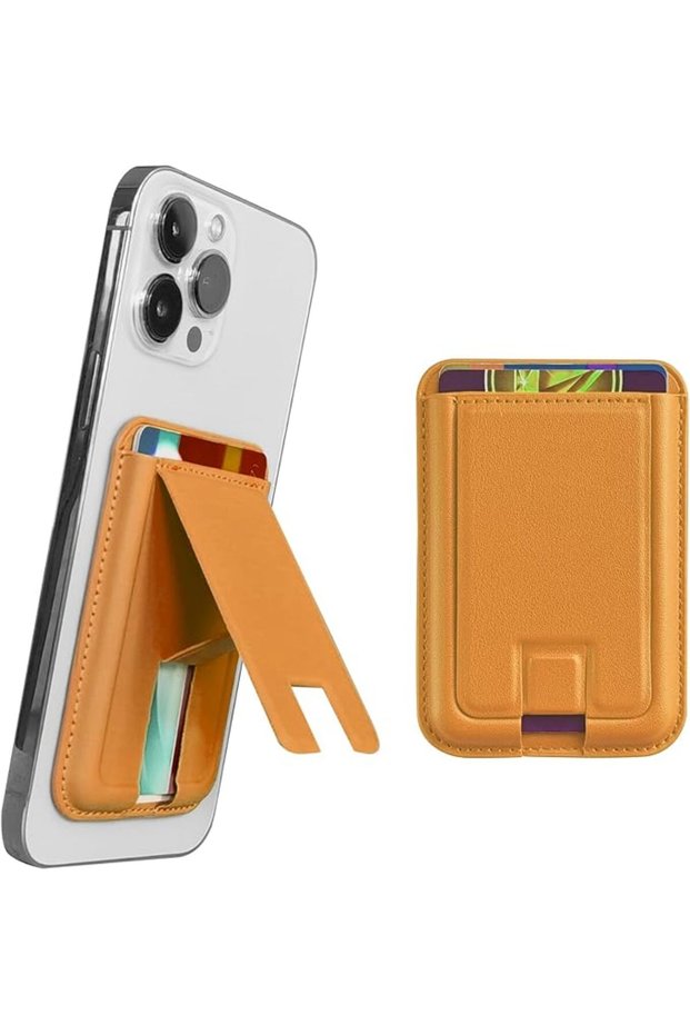 محفظة هاتف CATCH ON لاصقة لحجب إشارات RFID، بنية، نحيفة