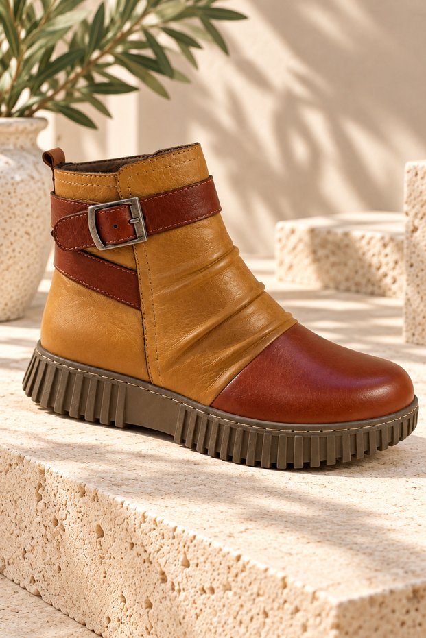 Genuine Leather Belt Detailed Boots Model Name: Cressida