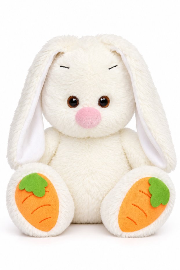 40 cm Plush Rabbit Toy – White Rabbit with Carrot Detail, Adorable Gift and Sleeping Companion