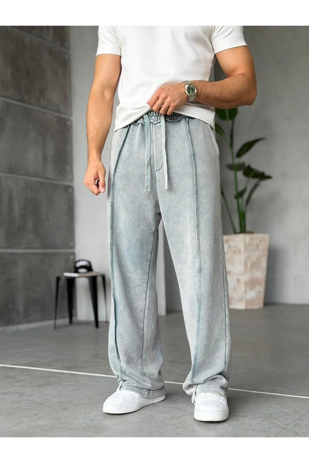 Washable Baggy Tracksuit with Stitching Detail