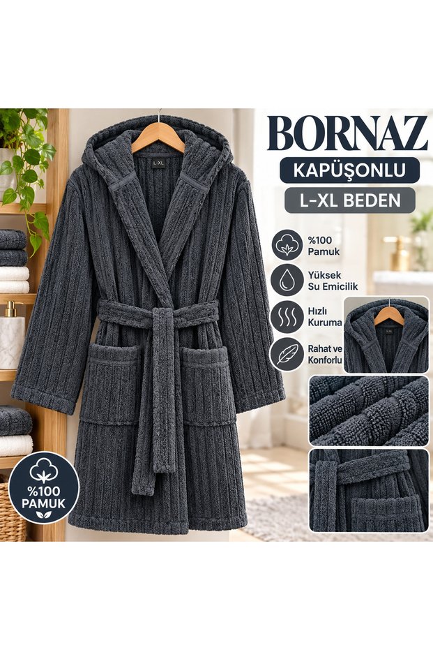 kapişonlu bornoz