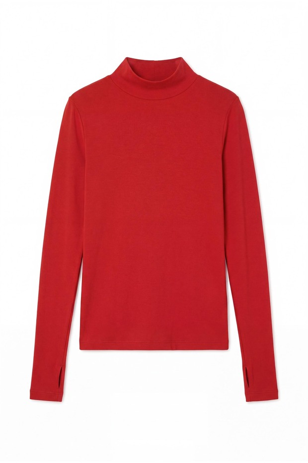 Long Sleeve Fingerless Turtleneck Basic Badi