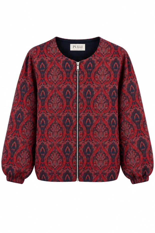 Red Ethnic Patterned Jacket