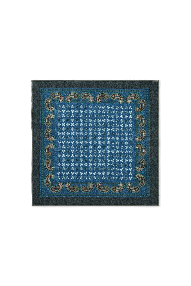 Green Patterned Classic Satin Pocket Handkerchief