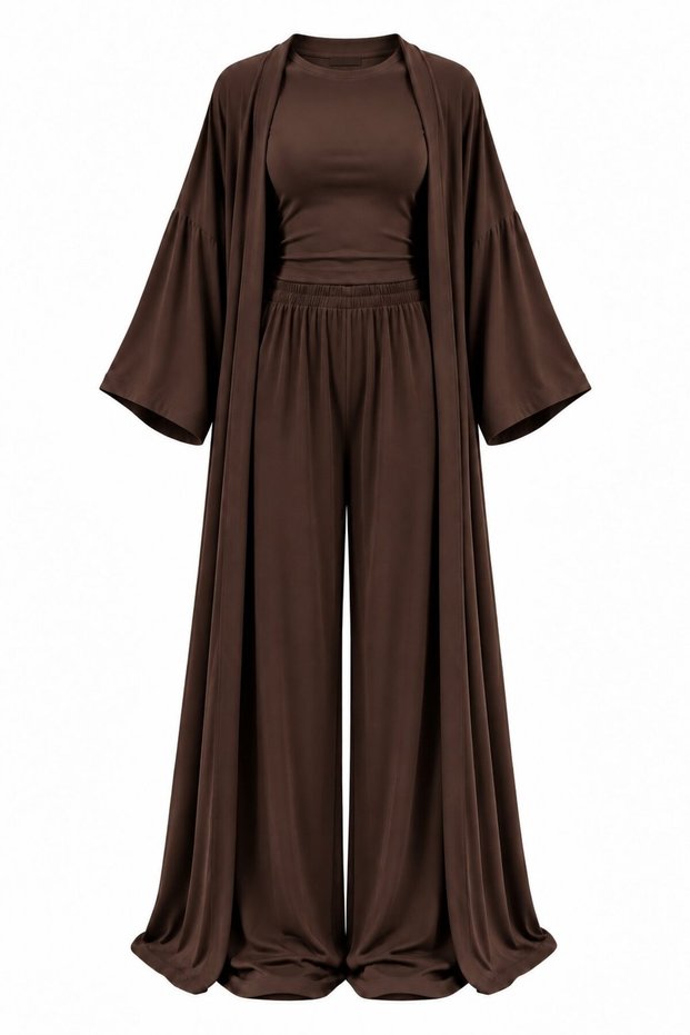 Brown Viscose Triple Set - 4137