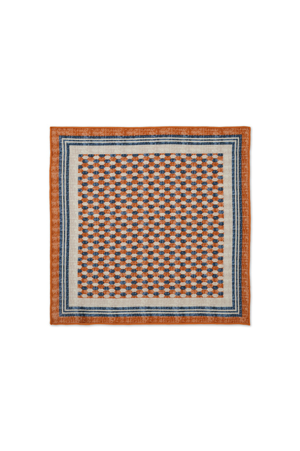 Orange Patterned Classic Satin Pocket Handkerchief
