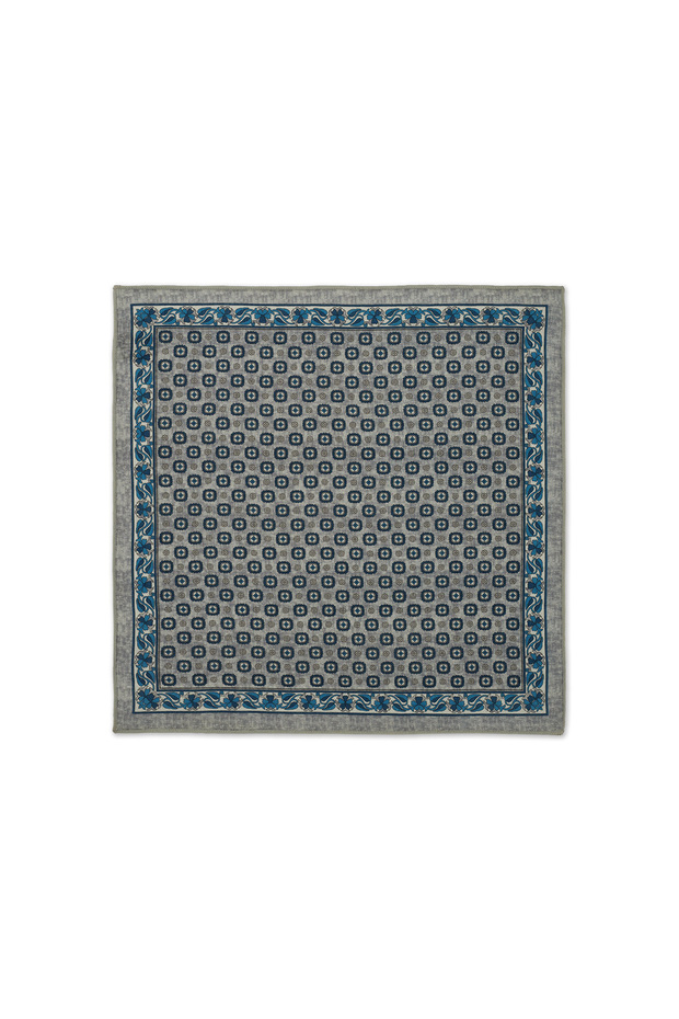 Gray Patterned Classic Satin Pocket Handkerchief