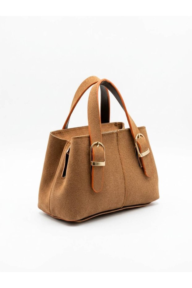 Women's Nubuck Fabric Mini Stylish Hand and Shoulder Bag with Accessories