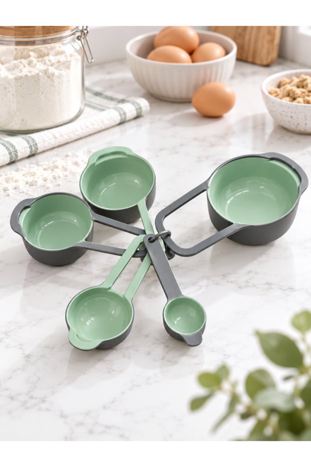 Set of 5 Plastic Measuring Spoons – 7.5 Ml, 15 Ml, 60 Ml, 85 Ml, 125 ml Nesting Kitchen Measuring Cups