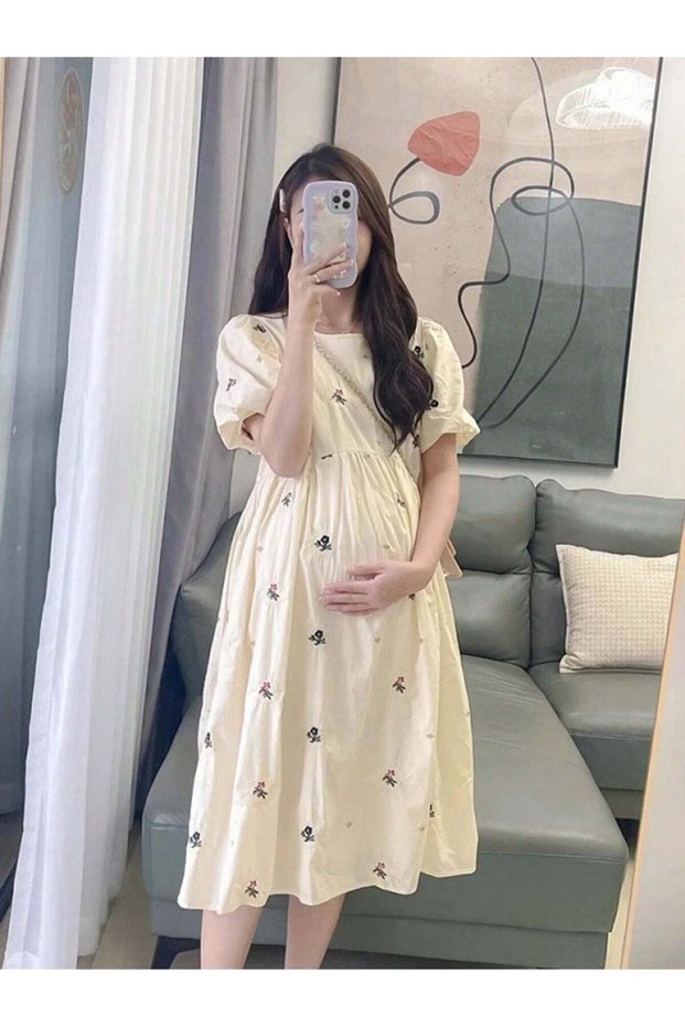 Rochie midi, crem
