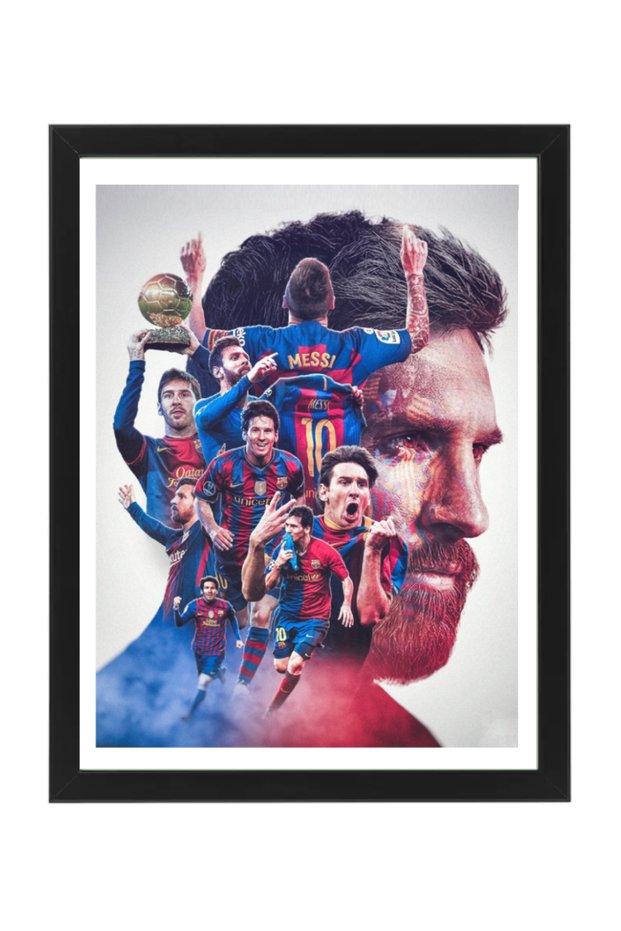 Lionel Messi Barcelona Poster with Frame 30x40cm