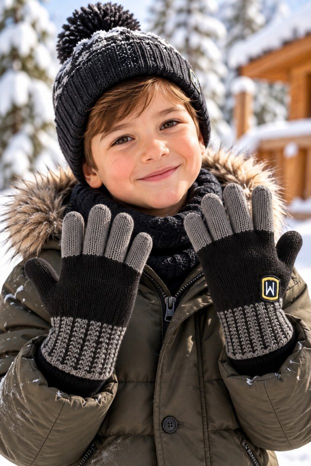 Ki̇tti̇ 26235-16 4-8 Years Old Boys' Knitted Gloves