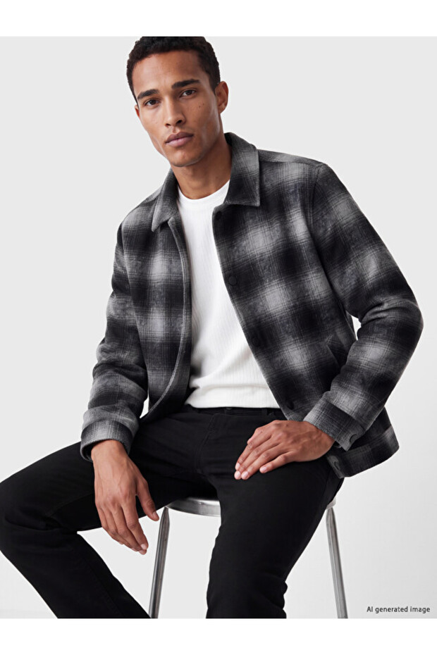 Esvab • Modern & Distinctive Standard Fit Checkered Embroidered Men's Lumberjack Shirt