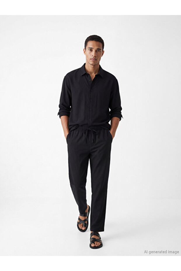 I Standart Fit Waist Drawstring Men's Pants from Freezen Store