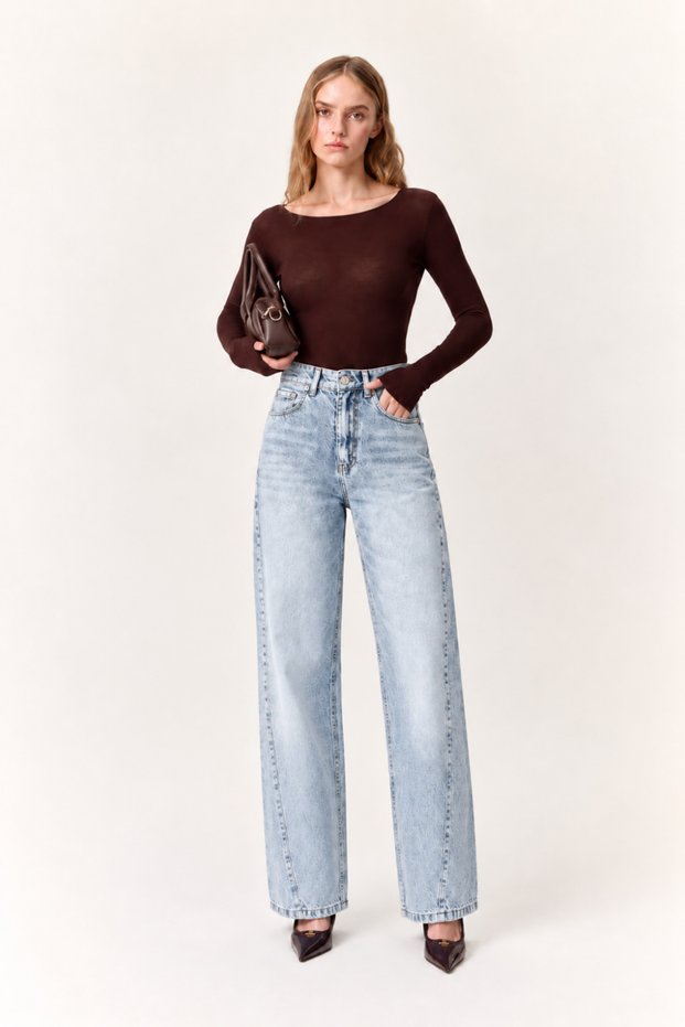 Women's Wide Leg Light Blue Baggy Jeans
