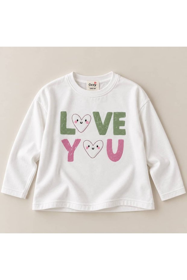 Girl's T-Shirt with Heart Embroidery on the Back
