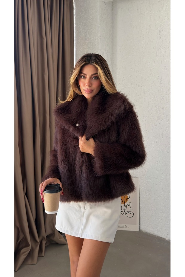 Women's Shawl Collar Fur Jacket