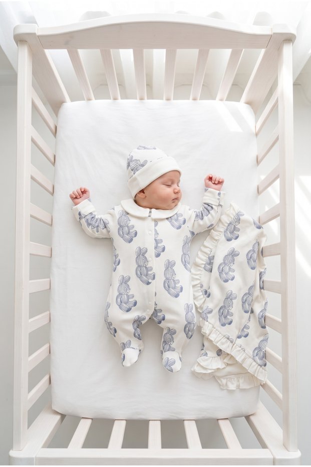 Teddy Bear 3-Piece Organic Hospital Discharge Set 100% Cotton Newborn Baby Boy