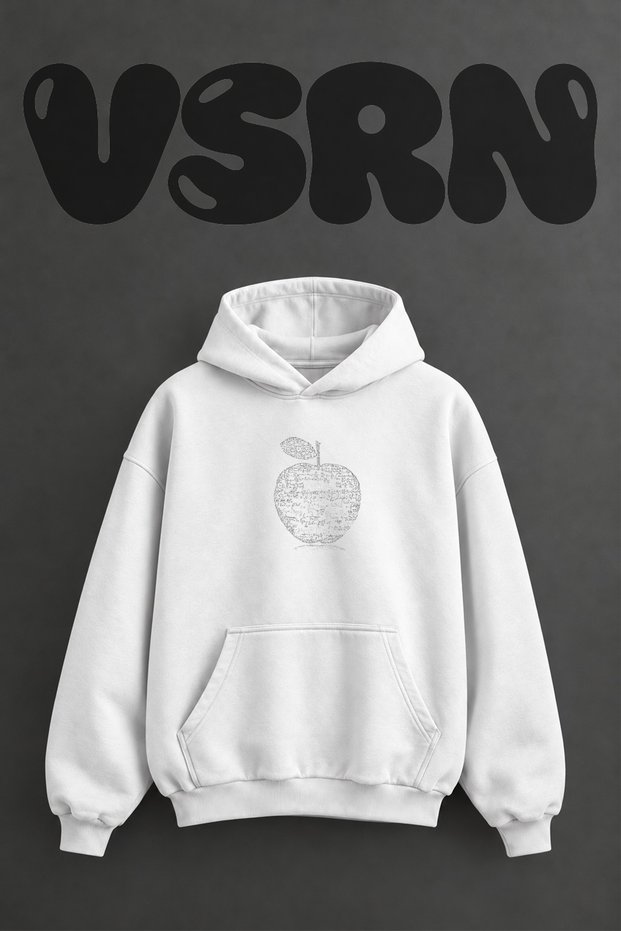 Elma Formul Design Pre-Printed Oversize White Hooded Sweatshirt