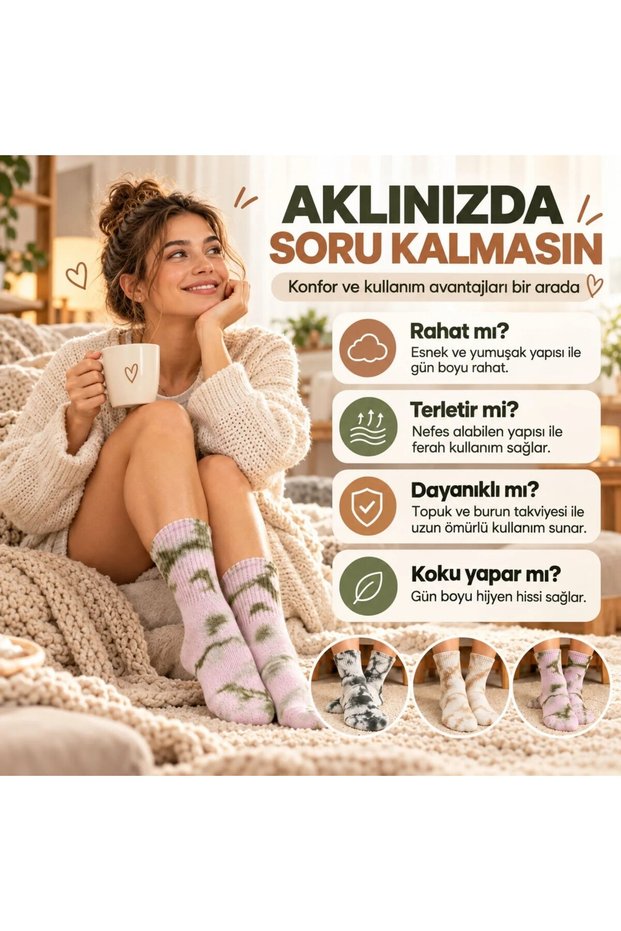 Unisex Batik Patterned Socks Set of 6 Cotton Long Socks Seamless Breathable Daily Sports Comfort Socks