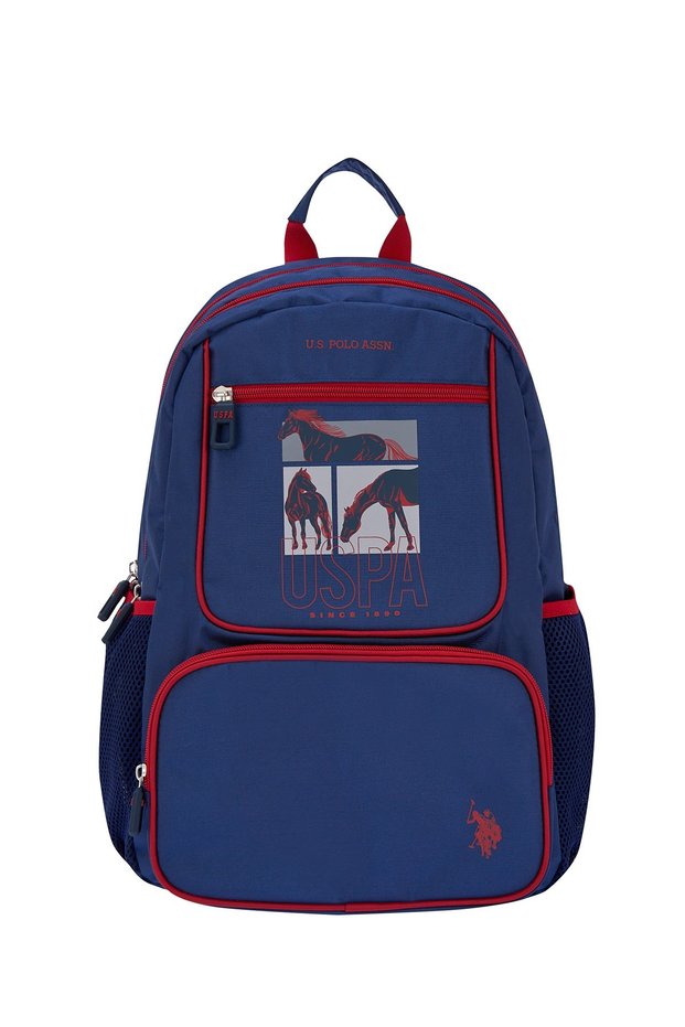 Children's Backpack Navy Blue Horse Printed Plçan25124