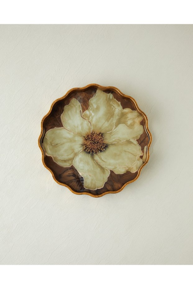 Floria Glass Decorative Tray 34 cm Brown