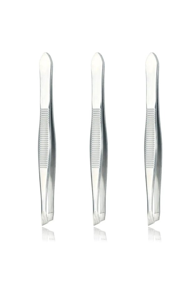 Silvery 3 pcs Stainless Steel Tweezers 3/12Pcs Ingrown Hairs - Precision Tweezers for Fine Hair Remo