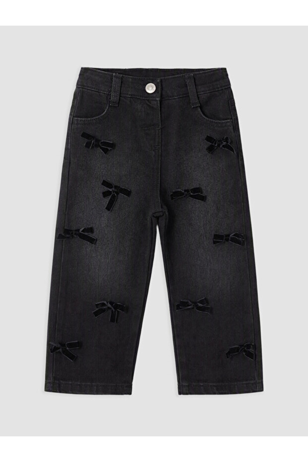 Rmz Gi̇yi̇m Farkiyla Girls' Jean Pants with Bow
