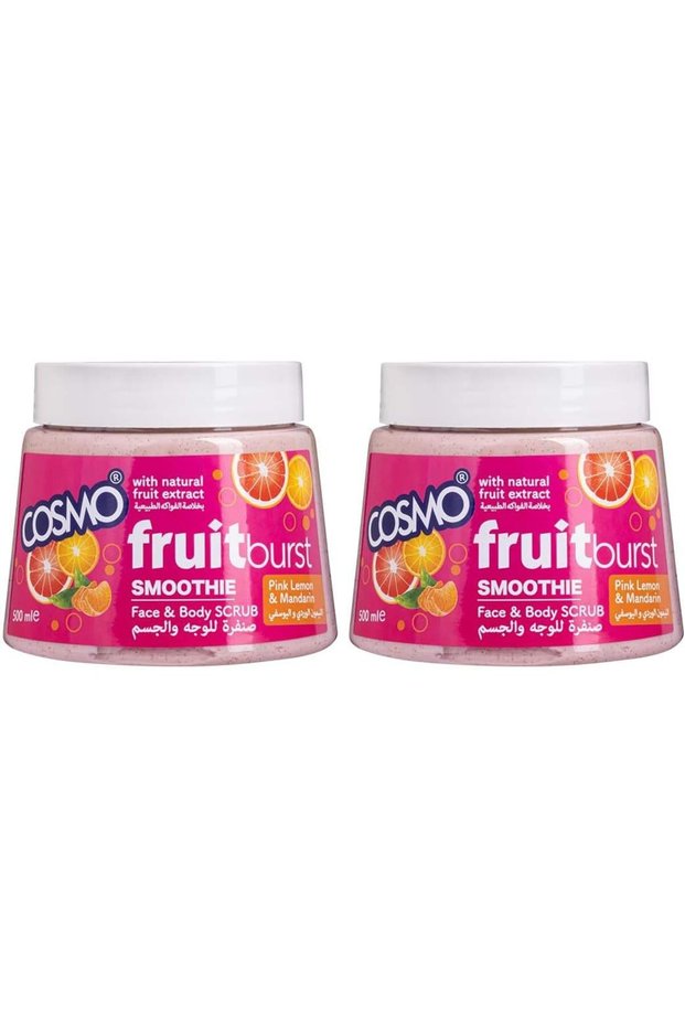 Cosmo Skin Care Fruit Burst Pink Lemon & Mandarin Body Scrub 500ml Pack Of 2 | Vitamin C Brightening For Even Tone | Refreshing Citrus Exfoliator | Scrubs For Face & Body | For Men & Women