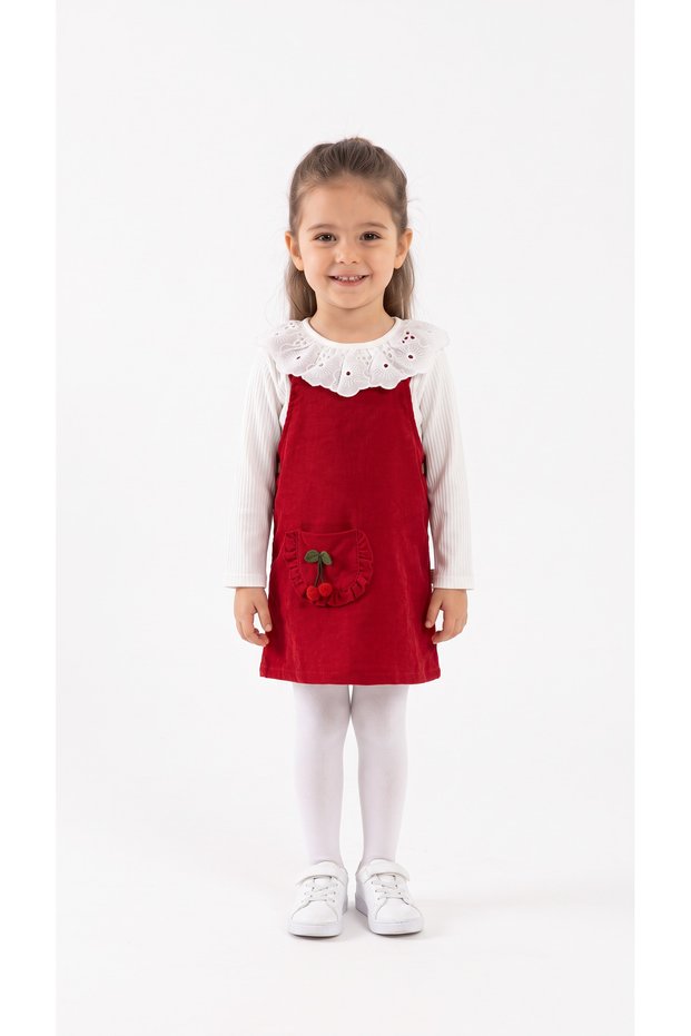 Cherry Velvet Girls' Dress