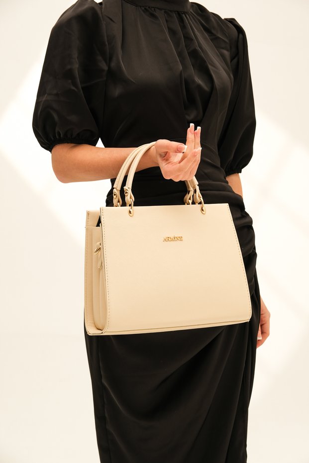 Women's Asm355 Cream Shoulder & Hand Bag