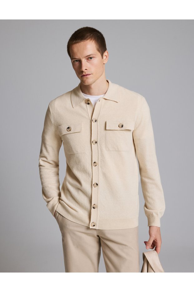 Beige Regular Fit Knitwear Cardigan 50330129-Vr011