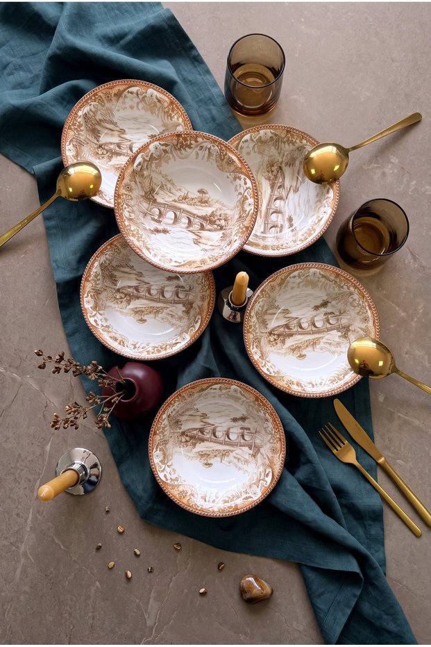 Venice 6-Piece Luxury Soup Bowl Set 16.5 cm